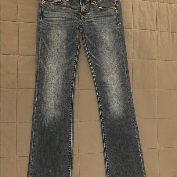American Eagle Women’s size 2 (Favorite boyfriend style) dark blue stretch jeans - Picture 1 of 7